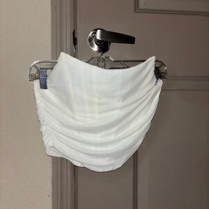 Elegant White Ruched Top